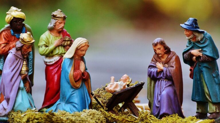 Nativity scene for scavenger hunt