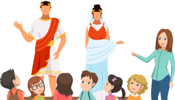 kids learning charlotte mason history in museum