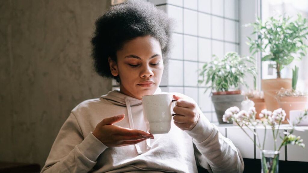 woman drinking midwives brew home recipe